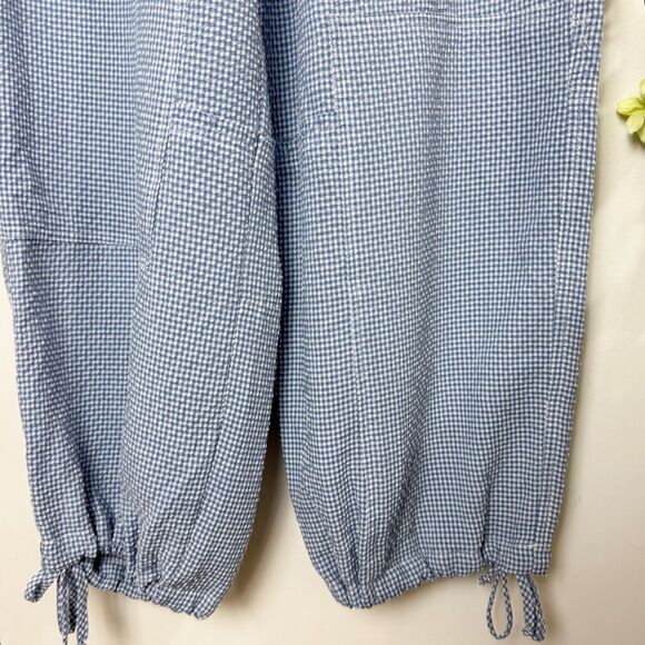 dRA Los Angeles Fog Blue Gingham Parachute Pants | Medium | Anthropologie - Picture 5 of 14